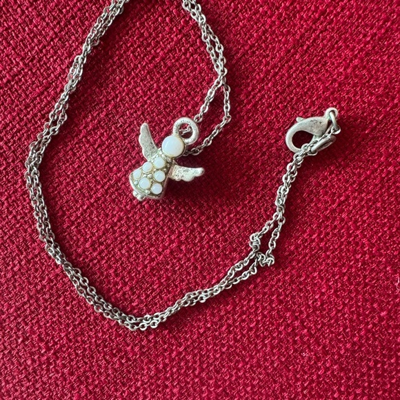 Silver Angel Pendant with White Accents - Picture 8 of 8